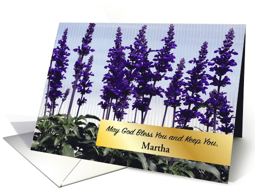 Custom Name Religious Mother's Day, flowers card (1366102)