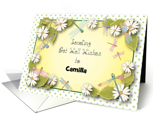 Personalized Get well, dragonfly theme card (1368276)