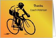 Custom Name Thank You Cycling Coach card