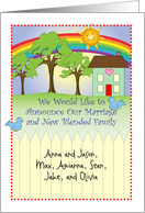 Custom Name Announcement for Blended Family, Marriage card