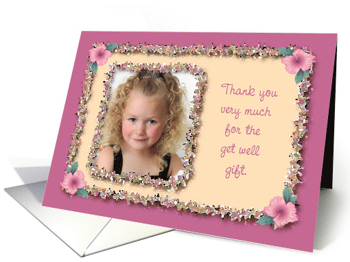 Custom Photo Thank You for the Get Well Gift, pink card (1388954)