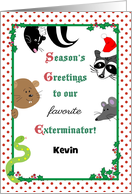 Custom Name Christmas for Exterminator, mammals card