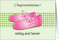 Custom Name Girl’s Adoption Finalization, shoes card