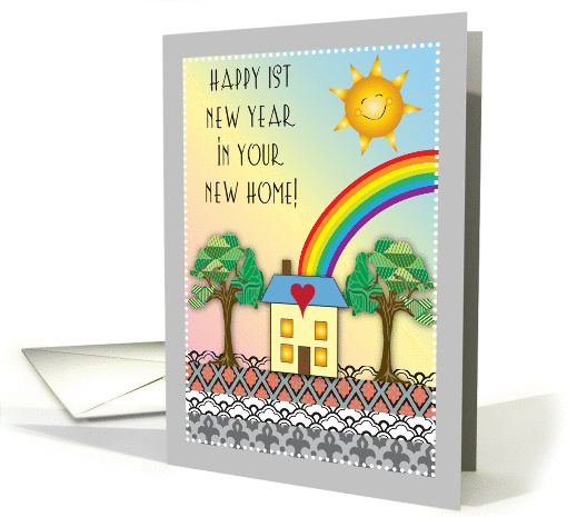 Happy 1st New Year in New Home, folk art card (1401026)
