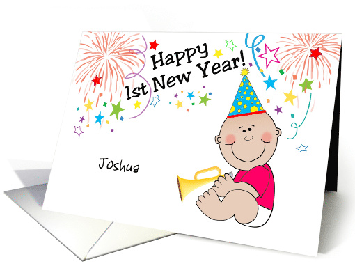 Custom Name 1st New Year, baby, celebration card (1401104)