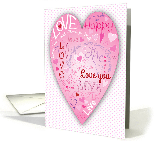 Valentine for Teen, different type styles, hearts card (1409330)