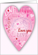 Valentine for Teen, different type styles, hearts card