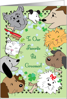 Pet Groomer’s St Patrick’s Day, cats & dogs card