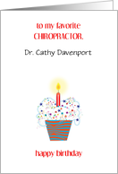 Custom Name Birthday for Chiropractor, cupcake card