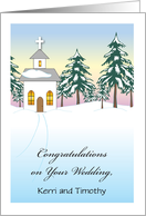 Custom Name Congrats, Winter Wedding card