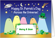 St Patrick’s Day, across the miles, space alien bugs card