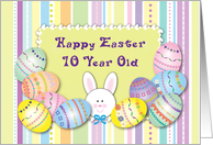 Easter for a ten year old, bunny, eggs card