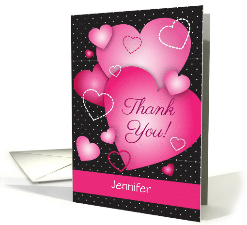 Valentine Thank You for Gift, hearts card (1424016)