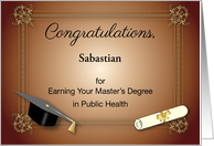Custom Name Congrats, Public Health Master Degree card