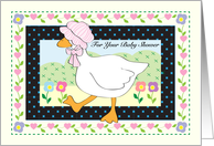 Goose Theme Baby Shower for girl, flowers card