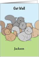 Custom Name Get Well, squirrels card