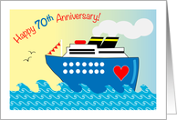 70th Wedding Anniversary, cruise ship, ocean card