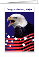 Congrats Promotion Major American Bald Eagle card