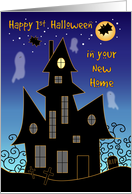 Happy 1st Halloween, New Home, haunted house card