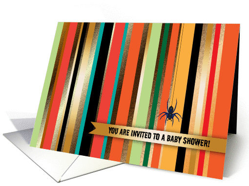 Baby Shower Invitation, Halloween theme, spider card (1447890)