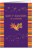 1st Thanksgiving as a family, autumn leaves card