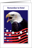 Remember to Vote, USA, Bald Eagle, stars card