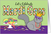 Squirrel Mardi Gras Celebration King Cake card