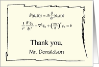 Custom Name Thank You for Physics Teacher, equations card