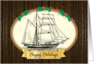 Christmas, Nautical Theme, Irish Proverb, holly, banner card