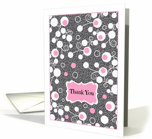 Thank you to ex girlfriend, grey & pink abstract card (1461116)