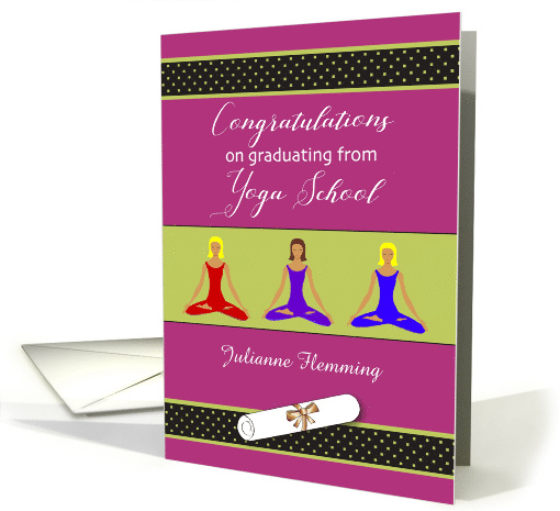 Custom Name Congratulations, Yoga School, diploma card (1475036)