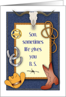Encouragement for Son, western theme, cowboy card