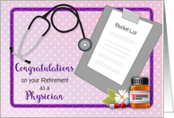 Congratulations, Retirement, Lady Physician, Bucket List card
