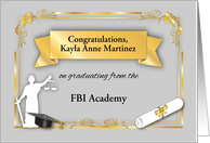Custom Name Congratulations, graduation, FBI Academy card