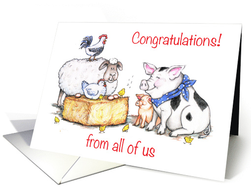 Congratulations to Vet, from all of us, animals card (1484560)