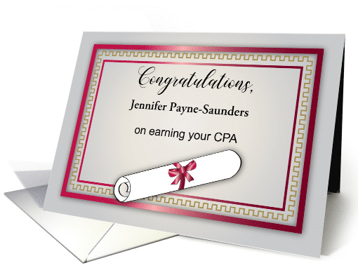 Custom Name Congratulations, Licensed CPA card (1485304)