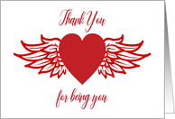 Thank You for Like a Sister, heart with wings card