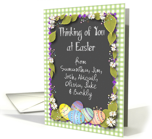 Custom Name Thinking of You at Easter, eggs card (1489904)