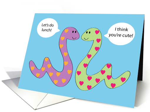 Love/Romance Snakes, heart patterns card (1490900)