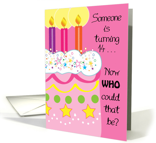 Happy 14th Birthday to Great Granddaughter, cake card (1491328)