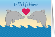 Love & Romance, life partner, dolphins, heart card