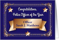 Custom Name Congratulations, Police Officer of the Year card