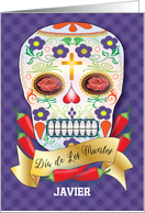 Custom Name Day of the Dead, Missing You, sugar skull card