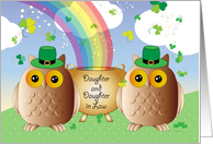St Patrick’s Day to Daughter & Daughter in Law, owls card