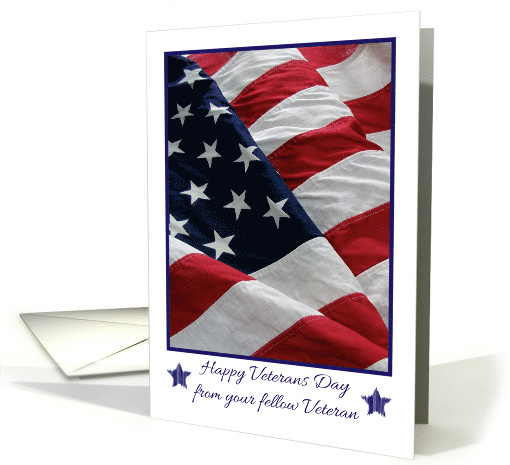 Veterans Day, From Veteran to Veteran, USA Flag card (1511884)