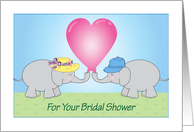 Bridal Shower for Couple, elephants, balloon, humor card