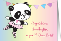 Congratulations, Granddaughter, 1st Recital, Panda card