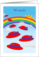 Sympathy for Red Hat Friend, Rainbow, Sun card