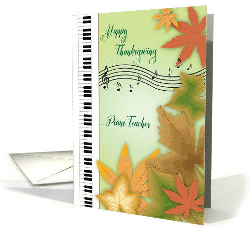 Thanksgiving for Piano Teacher, Keyboard, Leaves card (1534626)