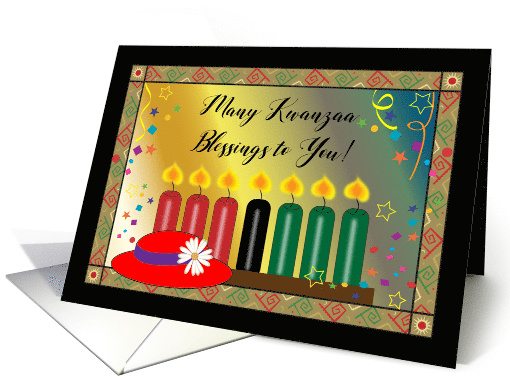 Red Hat Kwanzaa Blessings, Party, Candles card (1536800)